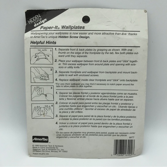 Amerelle Paper-It 2 Toggle Composite Wall Plate Light Switch Plate Wallpaper - Picture 4 of 7